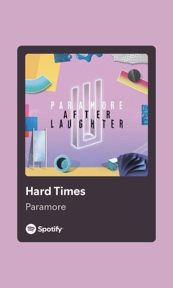 Hard Times by Paramore spotify link card