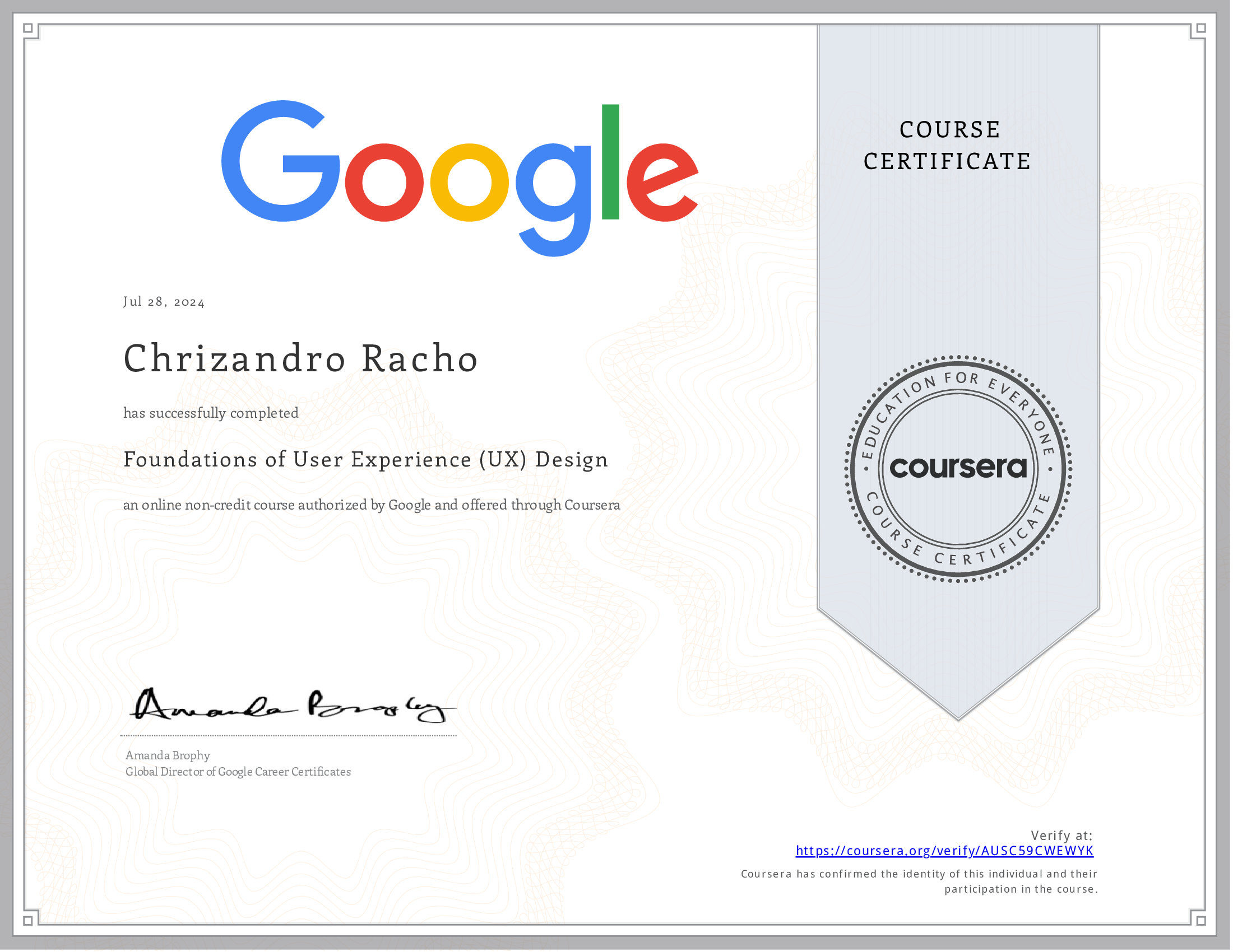 UX Design Google Certificate