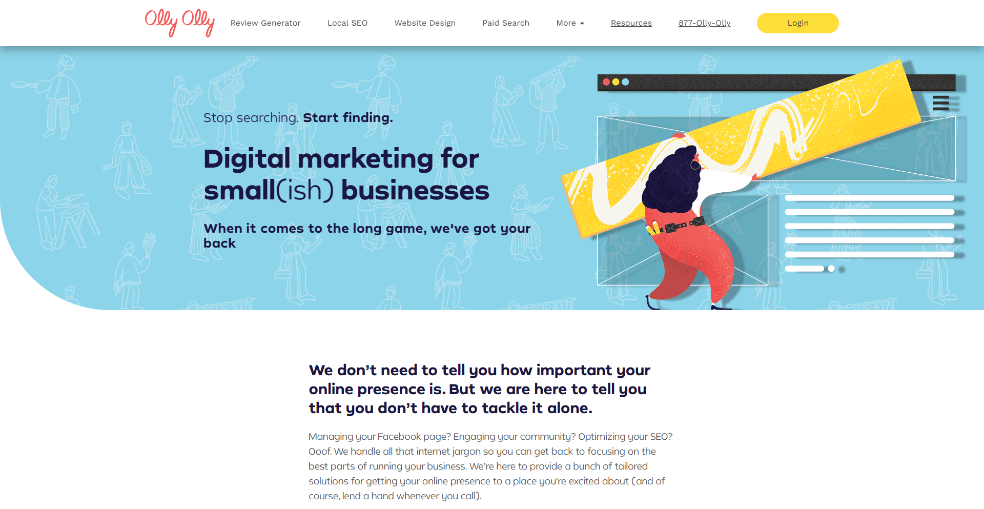 website snippet of Olly Olly